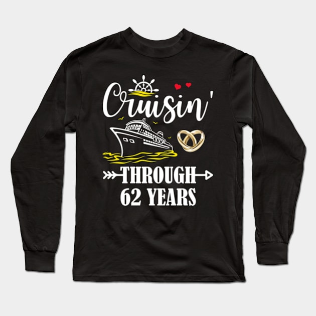 Cruising Through 62 Years Family 62nd Anniversary Cruise Couple Long Sleeve T-Shirt by Madridek Deleosw